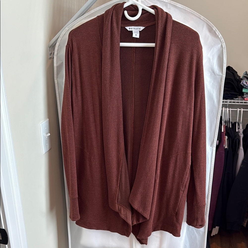 Women's Warm Brown Drape Cardigan